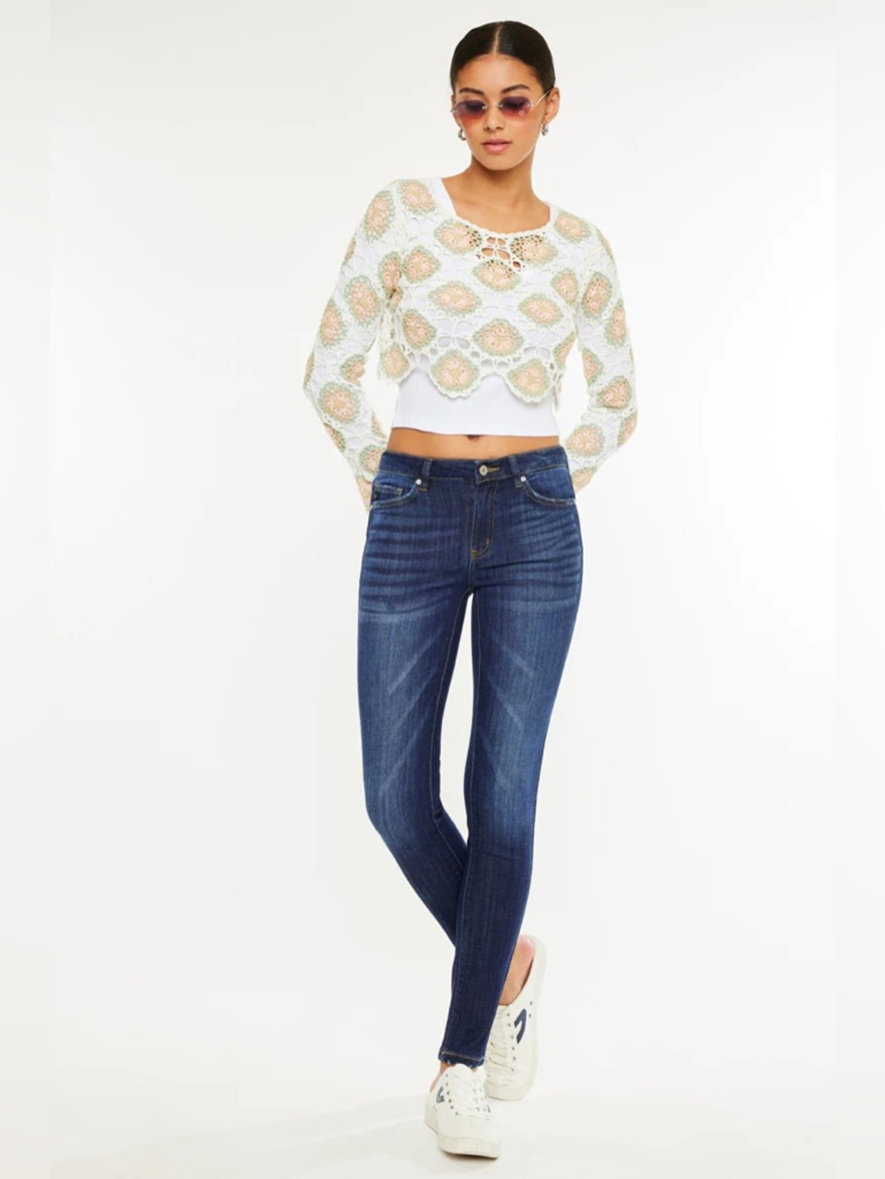 NWT KanCan Ashlyn Mid Rise Super Skinny Jeans Women's Size 11/29 Dark Wash